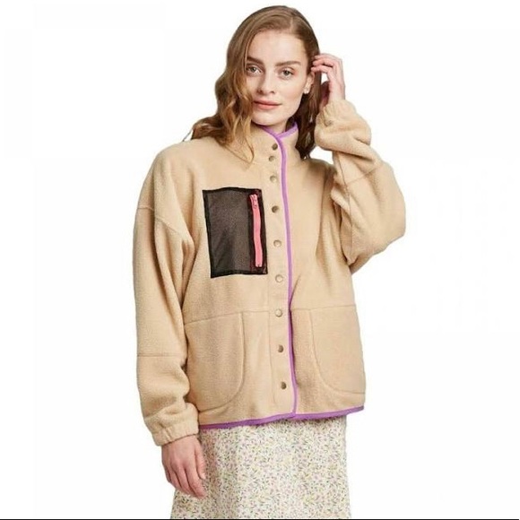 wild fable Jackets & Blazers - NEW Wild Fable Nude Snap Front Sherpa Jacket